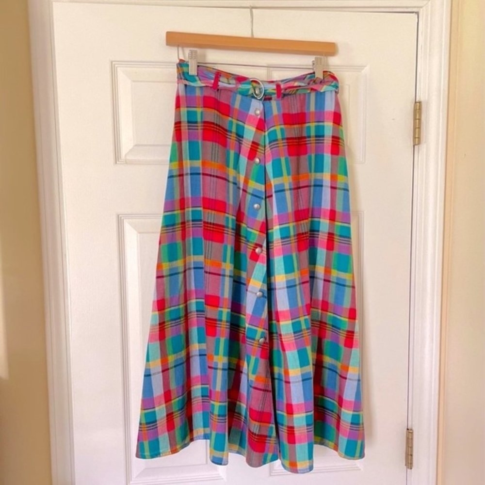 Classic Vintage Liz Claiborne Madras Skirt - Size 14 🧵